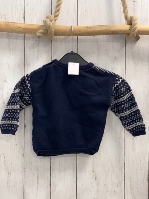 H&M  Pullover  Gr. 74  blau weiße Rauten Strick