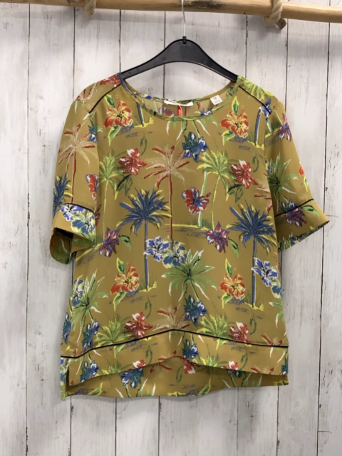 Scotch Shrunk  Sommberbluse Gr. S ocker bunte Palmen 