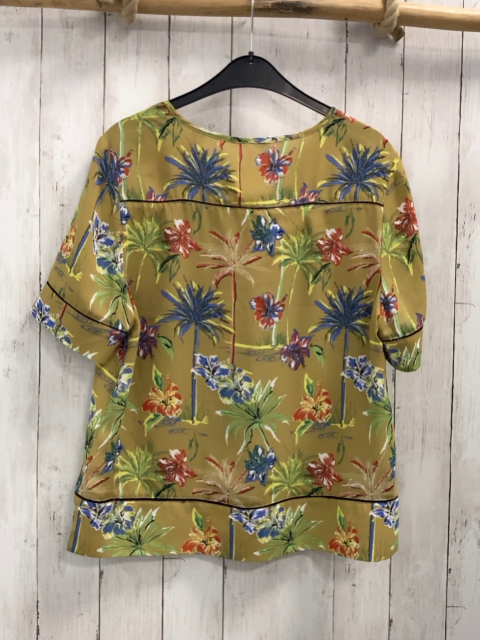 Scotch Shrunk  Sommberbluse Gr. S ocker bunte Palmen 