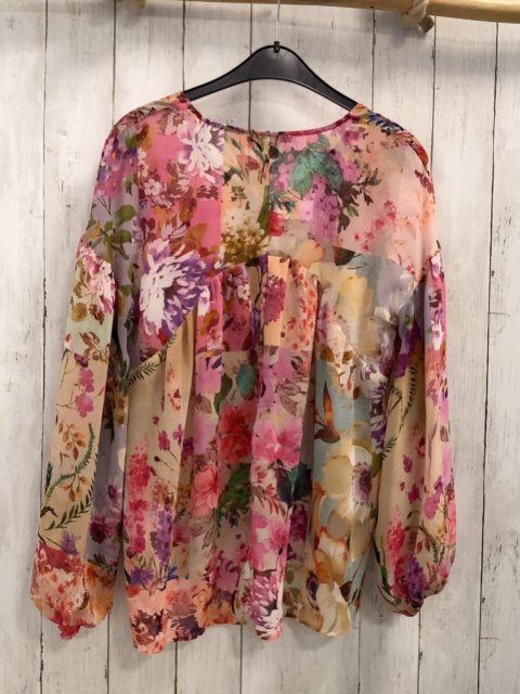 Esprit  Bluse  Gr. 158/164  beige bunte Blumen (Gr XS)