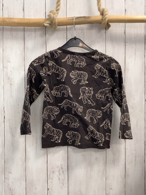 H&M Langarmshirt  Gr. 110  grau beige Tiger 