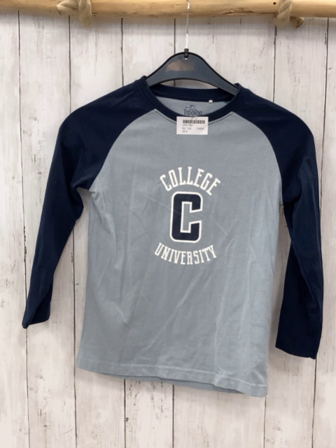  Langarmshirt Gr. 122  hellblau dunkelblaue Ärmel