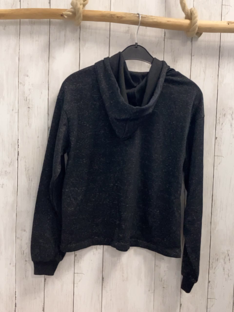 Pieces  Pullover  Gr. 164  dunkelgrau silber glitzer meliert Kapuze Kordel 