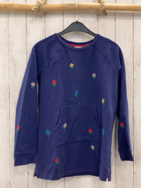 Boden  Longshirt  Gr. 164  bau bunte gestickte Blumen 