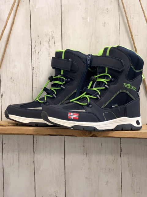 neu Trollkids  Boots  Gr. 38  blau hellgrüne Nähe Schnürsenkel + Bund 
