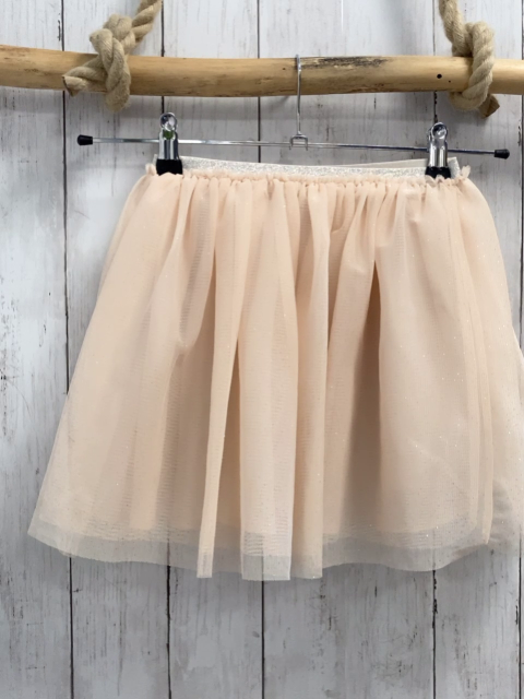 H&M Rock Gr. 122  beige Tüll Glitzer