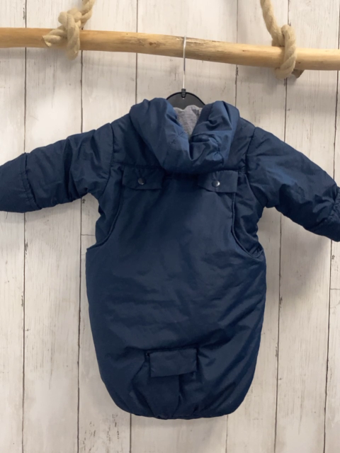 2tlg Staccato  Winterjacke + Fußsack  Gr. 50/56  blau + gestreifter Hund