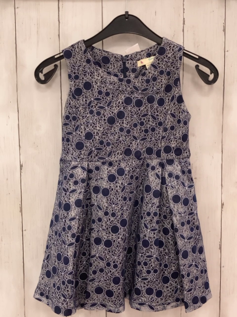 Yumi Girl  Kleid  Gr. 110  blau Überkleid blauen Kirschen hellgrauen Strichen 
