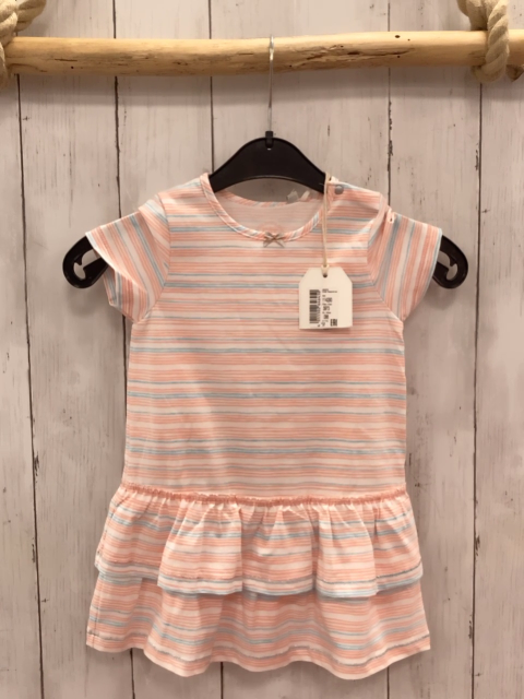 neu Eat Ants  Kleid  Gr. 86  weiß lachs hellblaue Streifen 