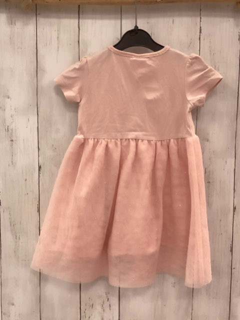 H&M  Kleid  Gr. 86  rosa Tüllüberrock mit goldenen Glitzerfäden 