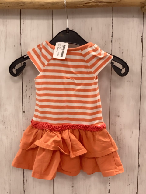 Samara  Kleid  Gr. 74  lachs weiß gestreiftes Oberteil mit Blumen lachs Rüschenrock
