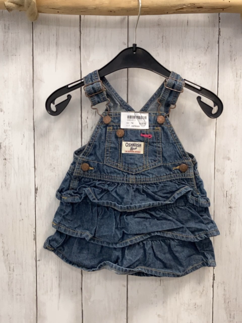 oshkosh Kleid  Gr. 74  blau Jeans Rüschen orange Nähte 