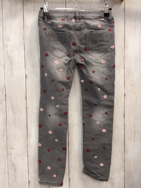 S´Oliver  Jeggings  Gr. 128  grau Jeans weinrot rosa Blumen 