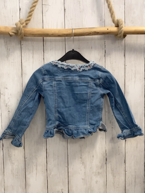 Elsy  Jeansjacke  Gr. 98  blau Glitzersteine Rüschensaum