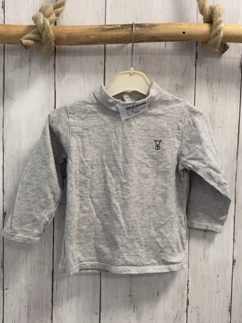 Obaibi  Langarmshirt  Gr. 86  grau hellgraue Streifen