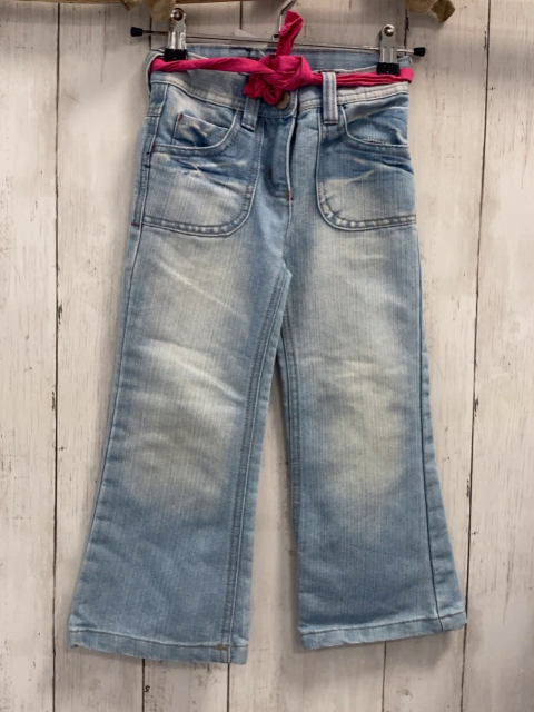 Bluekey  Hose  Gr. 104  hellblau Jeans pink Gürtel 