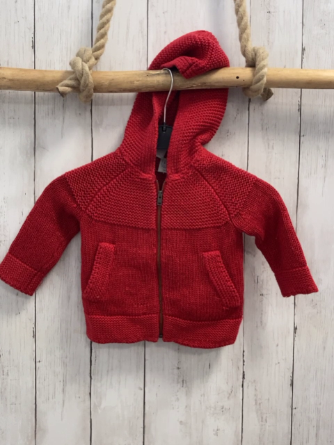 GAP  Strickjacke  Gr. 86  rot Kapuze Glitzer 