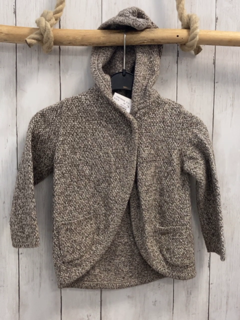 Bellybutton  Strickjacke  Gr. 98  beige grau braun meliert Kapuze 