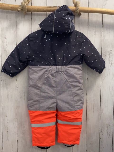   Winteroverall Gr. 80  grau weiße Sterne +hellgrau + orange 