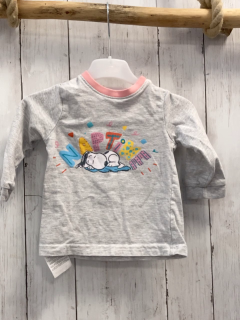 Peanuts Langarmshirt Gr. 74  grau rosa Bund Snoopy