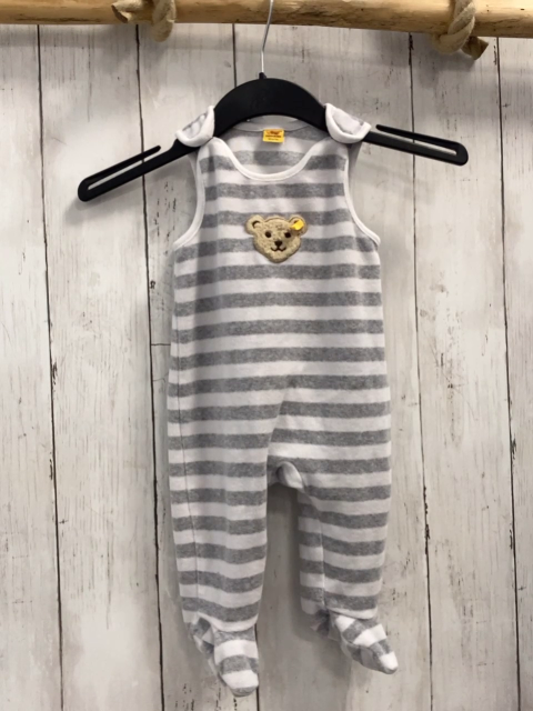 Steiff Schlafanzug Gr. 62  grau weiß gestreift Nicky