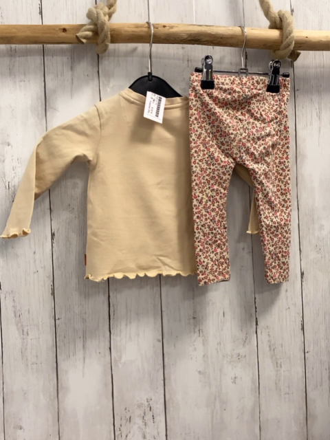 noppies 2tlg Langarmshirt + Leggings Gr. 74  beige Blumen