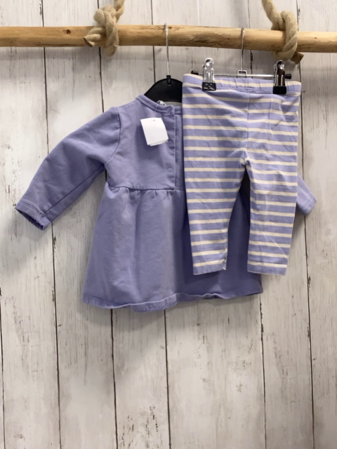 2tlg Pullover + leggings Gr. 68  flieder + flieder weiß gestreift