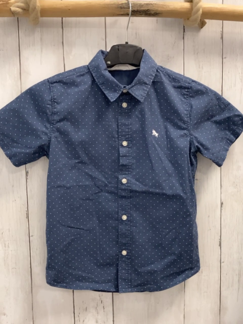 H&M  Sommerhemd  Gr. 128  grau hellgraue Punkte 