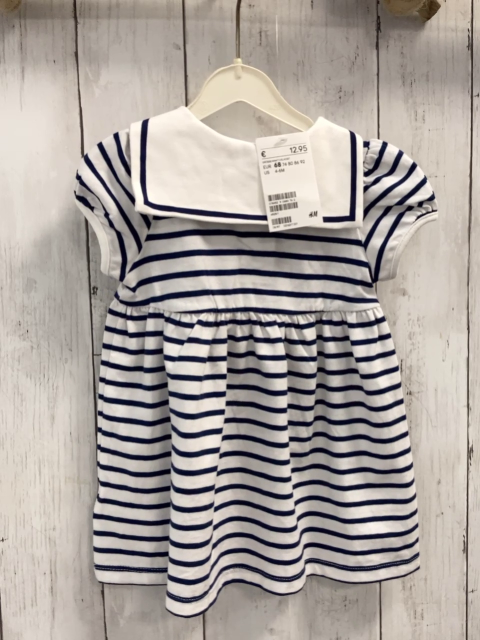 H&M  Kleid  Gr. 68  blau weiße Streifen Matrosenkragen Schlefe 