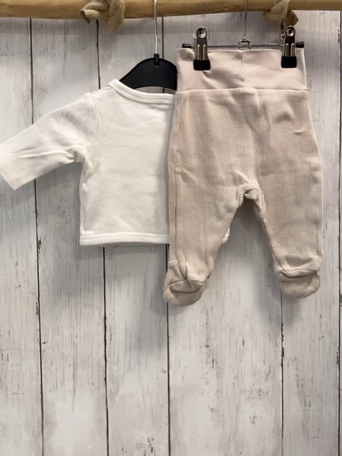 2tlg  Langarmshirt + Babyhose  Gr. 56  weiß Dumbo + beige Struktur 