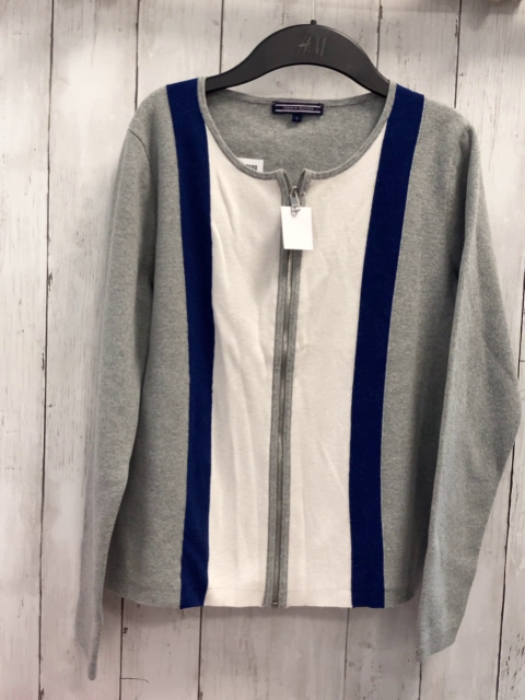 Tommy Hilfigher  Strickjacke  Gr. 152  grau blau weiße Streifen 