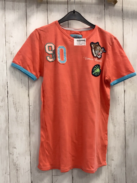 Vingino  T-Shirt  Gr. 152  hellrot Aufnäher mit Tigerkopf 