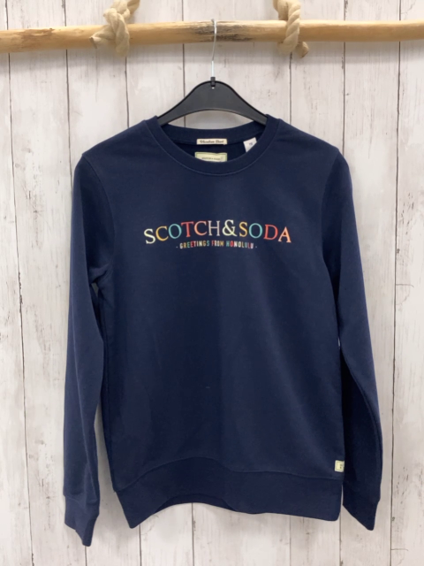 Scotch & Soda Pullover Gr. 158  blau bunte Schrift
