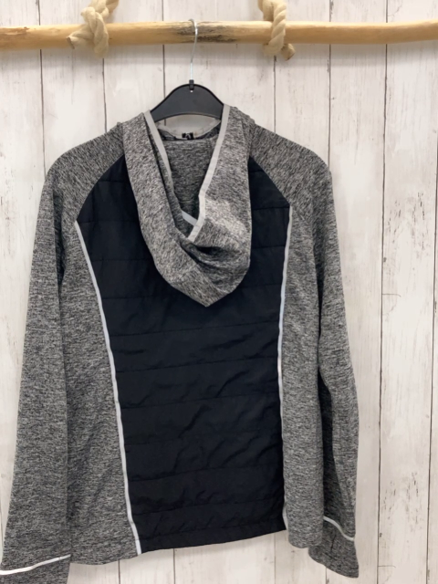  Joggingjacke Gr. 42  schwarz grau melierte Ärmel Kapuze