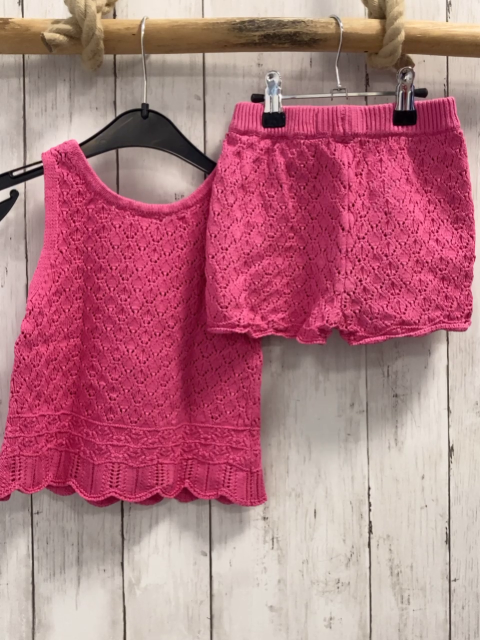 2tlg Zara  Top + Shorts  Gr. 104  pink Strick Wabenmuster 