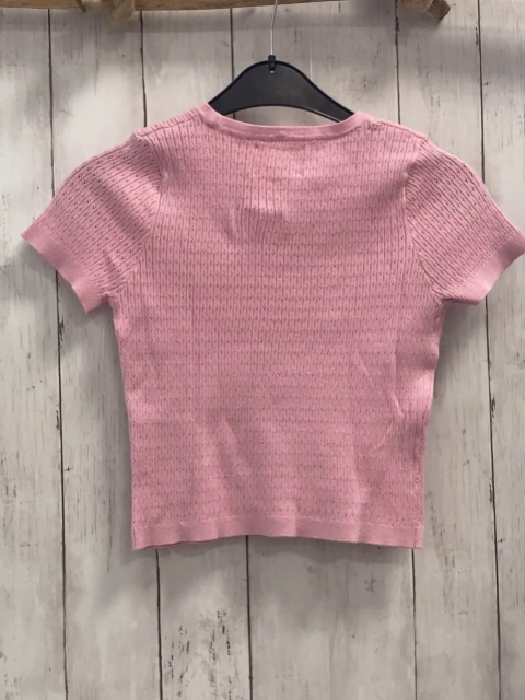 Zara  T-Shirt  Gr. 140  rosa Rippen Lochmuster 