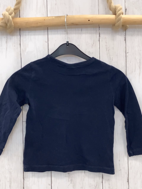 S´ Oliver  Langarmshirt  Gr. 92  blau Pailettenfeuerwehr Schrift 