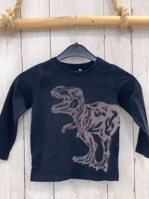 Name it  Langarmshirt  Gr. 92  blau Dino aus weißen Punkten