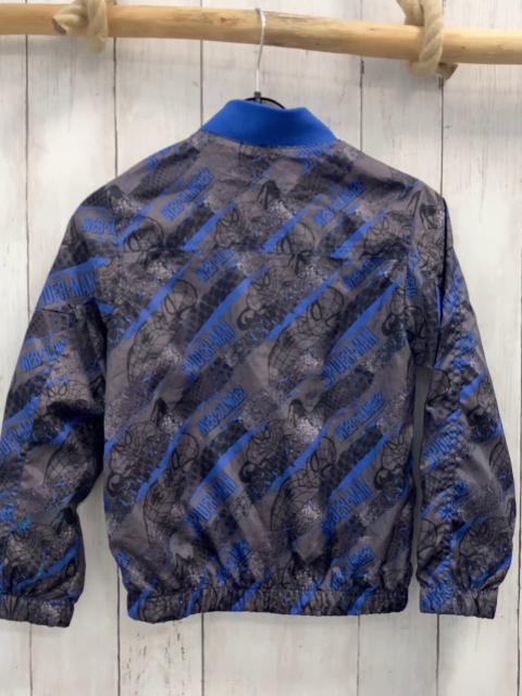 H&M  Jacke  Gr. 128  grau schwarz lila  Druck+ Streifen  Spidermann 