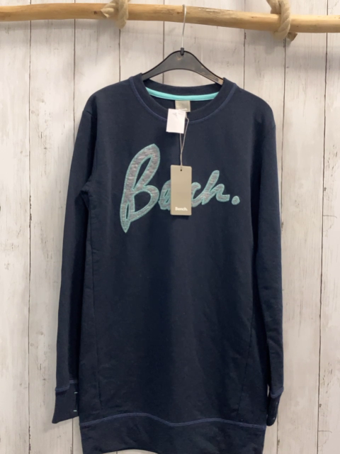 neu Bench Longpulli  Gr. 164  blau graue Schrift mit mint Rand 
