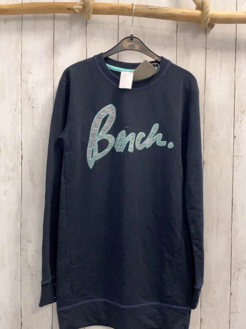 neu Bench Longpulli  Gr. 164  blau graue Schrift mit mint Rand 