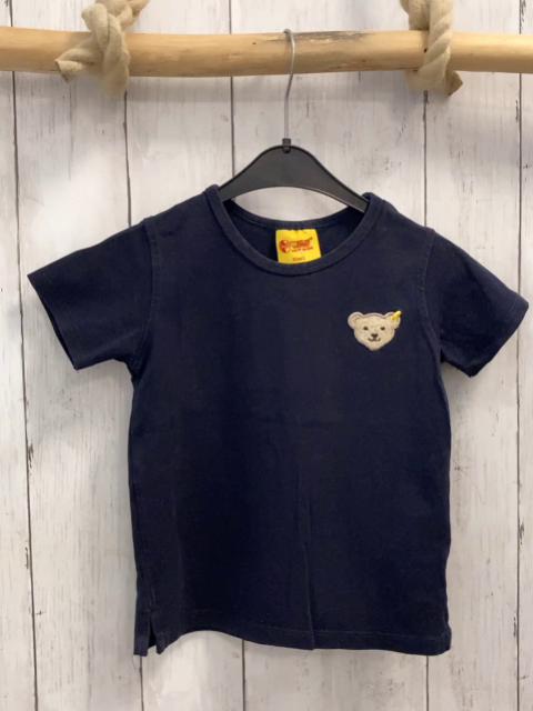 Steiff  T-Shirt  Gr. 92  dunkelblau Plüschbärenkopf 