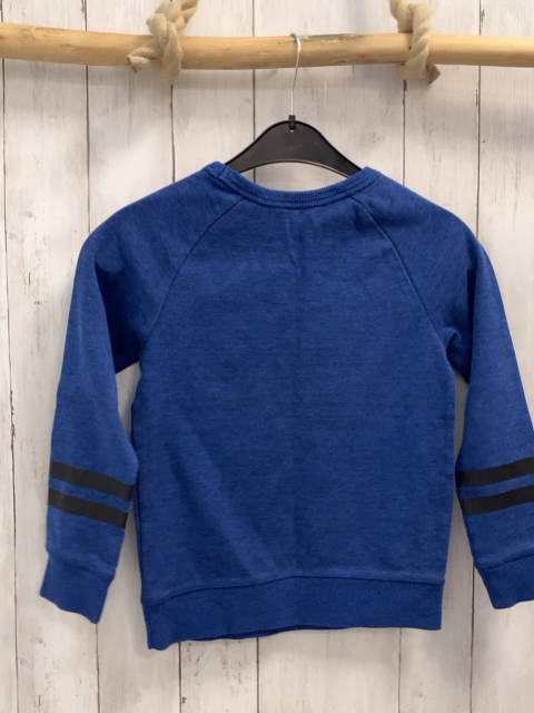 H&M  Pullover  Gr. 122/128  blau grau meliert schwarze Schrift 