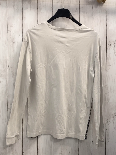 H&M  Langarmshirt  Gr. 170  hellgrau schwarzer Druck hellgrüne Schrift 