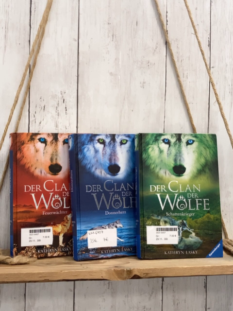 3 Bücher Der Clan der Wölfe Band 1 bis 3  (Band 2 mit Gebrauchsspuren)