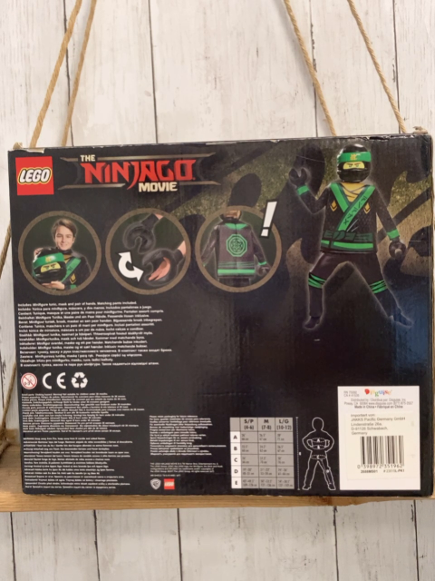 4tlg Lego Karnevalkostüm  Gr. 116 (4-6J)  Ninjago schwarz grün Oberteil Hose Maske Handschuhe 