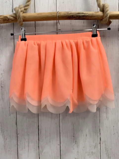 H&M  Rock Gr. 134  orange beige rosa Tüllrüschen mit Glitzerpunkten 