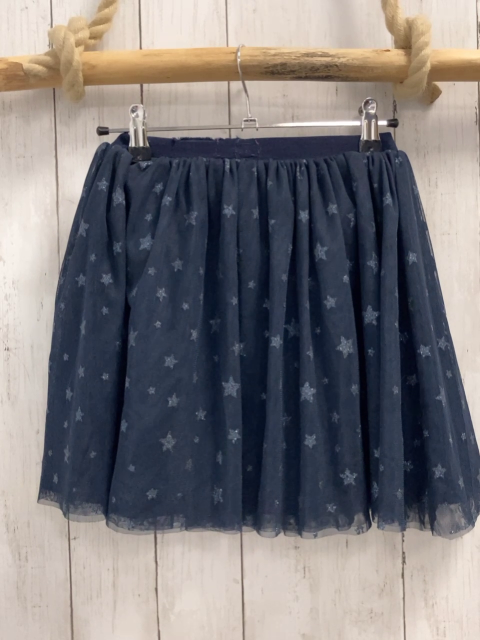   Rock Gr. 128  blau Tüllüberrock mit Glitzersternen 