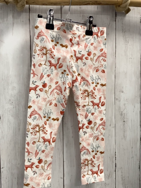 neu  Leggings  Gr. 86  weiß Waldtiere - früchte 