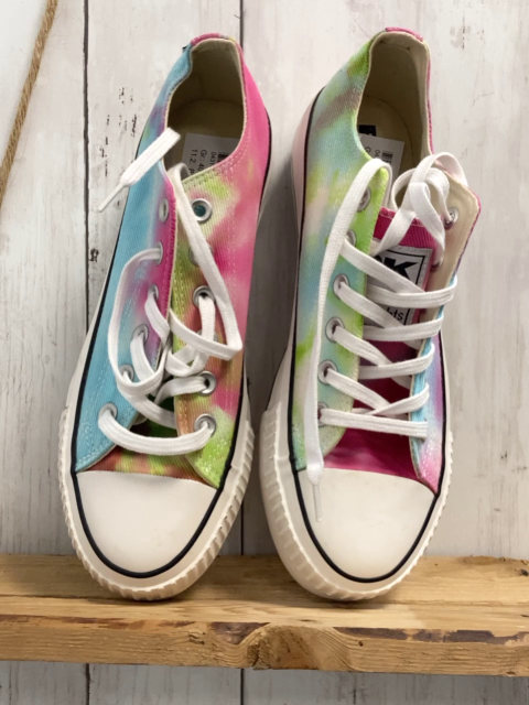 British Knights  Leinenschuhe  Gr. 40  hellblau pink hellgrün gemustert weiße dicke Sohle 